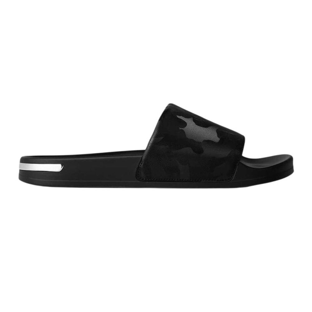 Mallet Mens Camouflage Embossed Sliders / Black
